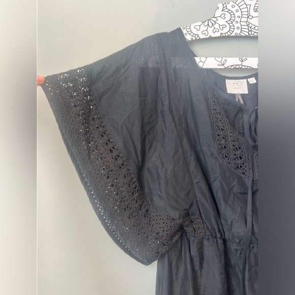 HD in Paris (Anthropologie) Crochet Lace Trim Bohemian Dress/Coverup, Size 12 - Picture 4 of 6